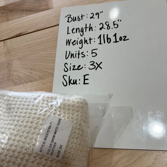 Market & Spruce Colorblock Cowl Neck Waffle Knit Sweater Cream Tan Size 3X NWT - Picture 11 of 11